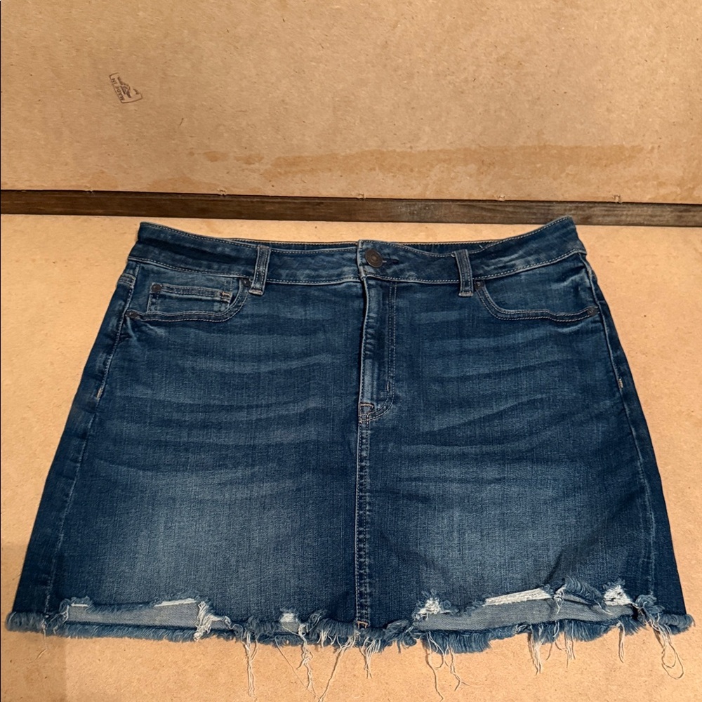 American Eagle Outfitters Blue Distressed Mini Skirt